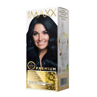 Фарба для волосся MAXX Deluxe 1.1 Синьо-чорний, 50 мл+50 мл+10 мл 302318 фото